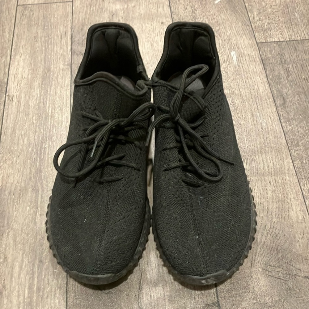 Black Knit Lace-Up Sneakers